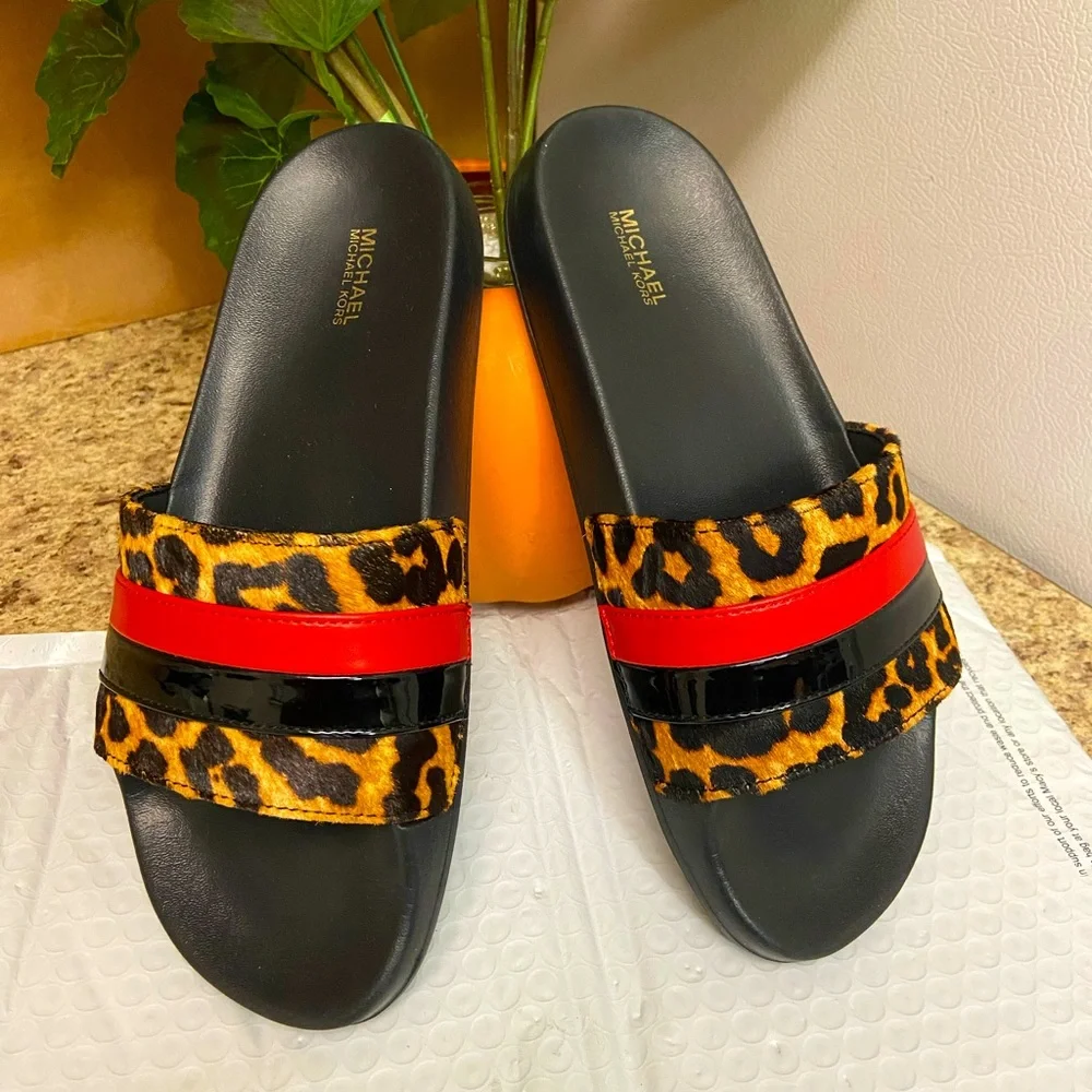 Michael Kors Animal Print Slides - Picture 6 of 14